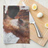 Linge De Cuisine Closeup Impressionniste Peint Longhorn (Quart Plié)