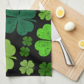 Linge De Cuisine Clovers verts, Lucky Clovers, Saint Patrick's Day (Quart Plié)