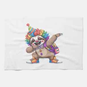Linge De Cuisine Clown dansant Dabbing Sloth Halloween effrayant Ov
