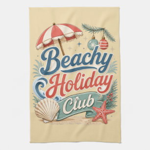 Linge De Cuisine Club de vacances balnéaire Noël rétro sur la côte