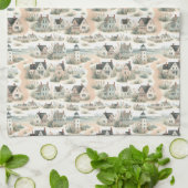 Linge De Cuisine Coastal Cottage Lighthouse Pattern (Plié)