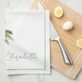 Linge De Cuisine Coastal Palm Tree Personalized (Quart Plié)