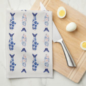Linge De Cuisine Coastal Style Blue Fish Pattern Shower Curtain (Quart Plié)