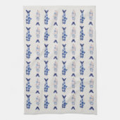Linge De Cuisine Coastal Style Blue Fish Pattern Shower Curtain (Vertical)