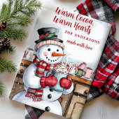 Linge De Cuisine Coca chaud Snowman Noël personnalisé
