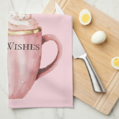 Linge De Cuisine Coca de Noël Or Blush Mint rose Chaleureux Voeux (Quart Plié)