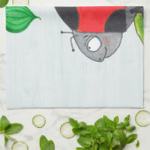 Linge De Cuisine Coccinelle rouge géante sur une feuille (Plié)