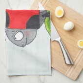 Linge De Cuisine Coccinelle rouge géante sur une feuille (Quart Plié)