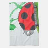Linge De Cuisine Coccinelle rouge géante sur une feuille (Vertical)