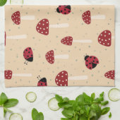Linge De Cuisine Coccinelles et Champignons Rouges (Plié)