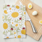 Linge De Cuisine Coccinelles rouges de fleurs lunatiques de (Quart Plié)