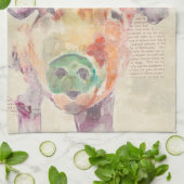 Linge De Cuisine Cochon de collier de la ferme (Plié)