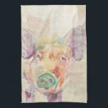 Linge De Cuisine Cochon de collier de la ferme<br><div class="desc">Artiste de cochon de ferme : Jennifer Goldberger</div>