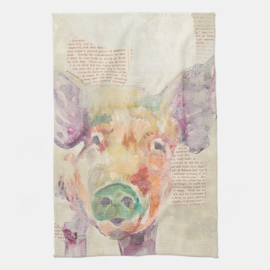 Linge De Cuisine Cochon de collier de la ferme (Vertical)