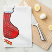 Linge De Cuisine Cochon mignon dans un bas de Noël (Quart Plié)