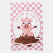 Linge De Cuisine cochon mignon sty ajouter du texte (Vertical)