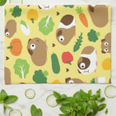 Linge De Cuisine Cochons d'Inde Et Leurs Friandises (Plié)