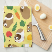 Linge De Cuisine Cochons d'Inde Et Leurs Friandises (Quart Plié)