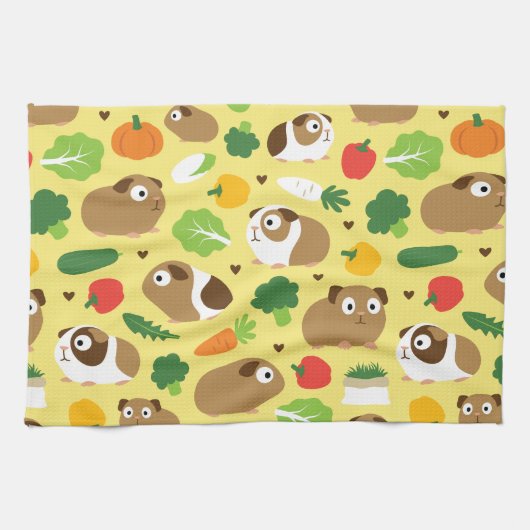 Linge De Cuisine Cochons d'Inde Et Leurs Friandises (Horizontal)