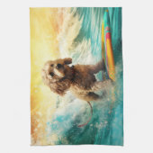 Linge De Cuisine Cockapoo Beach Surf Paining (Vertical)