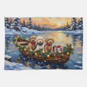 Linge De Cuisine Cockapoo Christmas Boat Holiday (Horizontal)