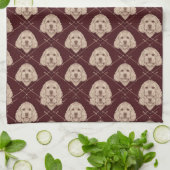 Linge De Cuisine Cockapoo Kitchen Towel Set Cute Dog Pattern (Plié)