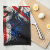 Linge De Cuisine Cockapoo kitchen Union Jack British Dog towel (Quart Plié)