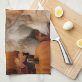 Linge De Cuisine Cockapoo Puppy Citrouille d'automne (Quart Plié)