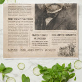 Linge De Cuisine Cockapoo Vintage Newspaper  (Plié)