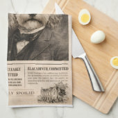 Linge De Cuisine Cockapoo Vintage Newspaper  (Quart Plié)