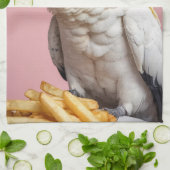 Linge De Cuisine Cockatoo Drôle Avec Crest Fries Français (Plié)