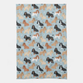 Linge De Cuisine Cocker Chiens espagnols Bones et Paws Blue (Vertical)