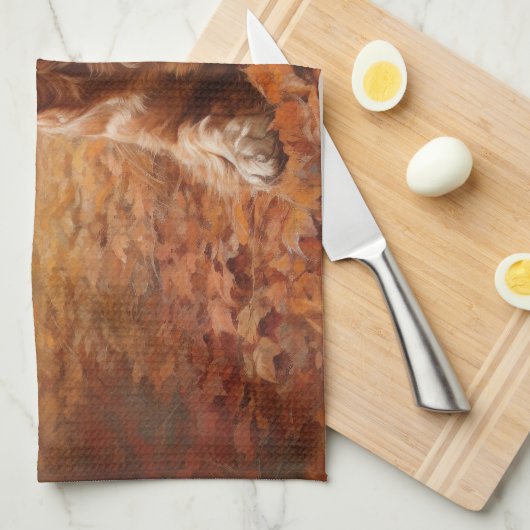 Linge De Cuisine Cocker Spaniel à l'automne Feuilles automne Inspir (Quart Plié)