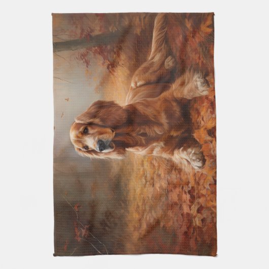 Linge De Cuisine Cocker Spaniel à l'automne Feuilles automne Inspir (Vertical)