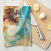 Linge De Cuisine Cocker Spaniel Beach Surf Peinture (Quart Plié)