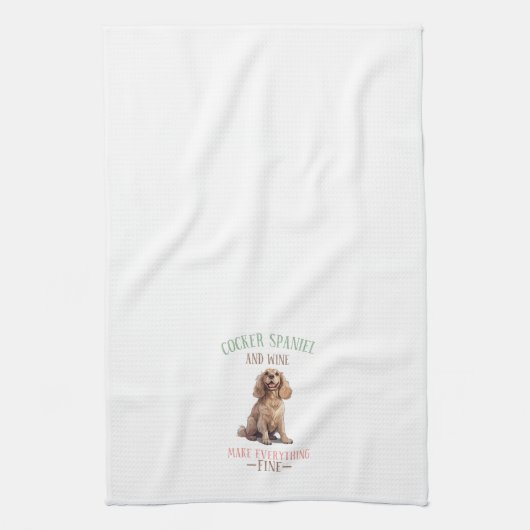 Linge De Cuisine Cocker Spaniel et Vin (Vertical)