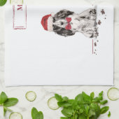 Linge De Cuisine Cocker Spaniel Funny Chien de Noël avec arbre (Plié)