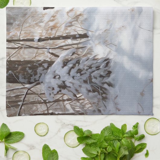 Linge De Cuisine Cocker Spaniel Laisser Neige Noël (Plié)