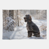 Linge De Cuisine Cocker Spaniel Laisser Neige Noël (Horizontal)