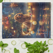 Linge De Cuisine Cocker Spaniel Noël Festive Voyage (Plié)