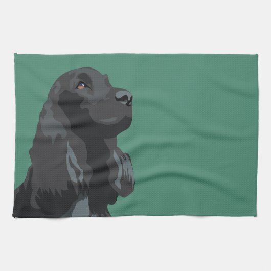 Linge De Cuisine Cocker Spaniel - Noir - Modèles de race de base (Horizontal)