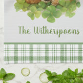 Linge De Cuisine Cocker Spaniel Puppy Sleeping in Shamrocks Plaid