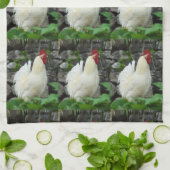 Linge De Cuisine Cockerels blancs (Plié)