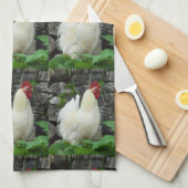 Linge De Cuisine Cockerels blancs (Quart Plié)