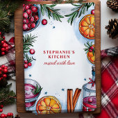 Linge De Cuisine Cocktail Cranberry Orange Noël Personnalisé