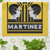 Linge De Cuisine Cocktail Martinez Art Déco (Plié)