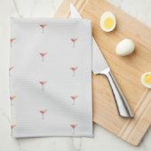 Linge De Cuisine Cocktail rose unique mignon Motif gris (Quart Plié)