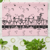 Linge De Cuisine Cocktails atomiques en rose (Plié)