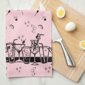 Linge De Cuisine Cocktails atomiques en rose (Quart Plié)