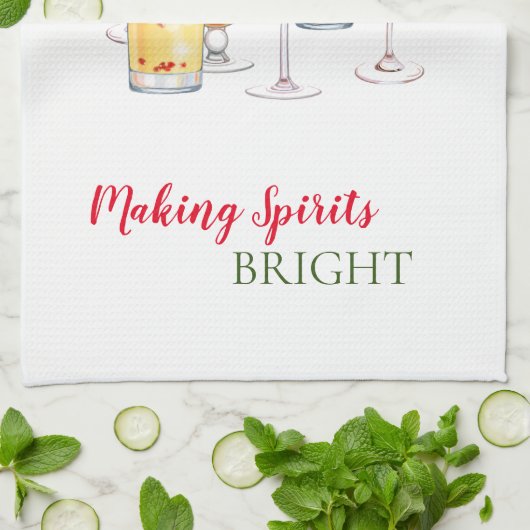 Linge De Cuisine Cocktails de Noël (Plié)